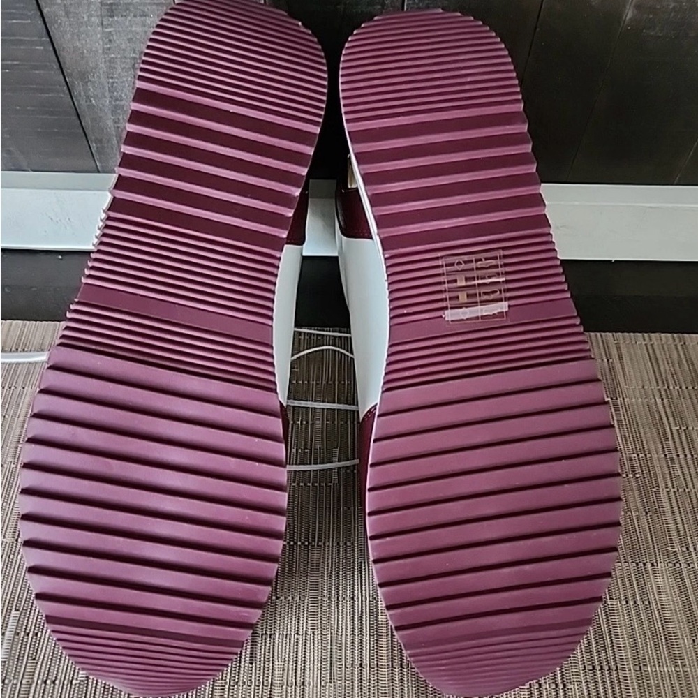 Michael Kors Burgundy & Cream Women's Trainer Sneakers Shoes Size 11 - Picture 6 of 9
